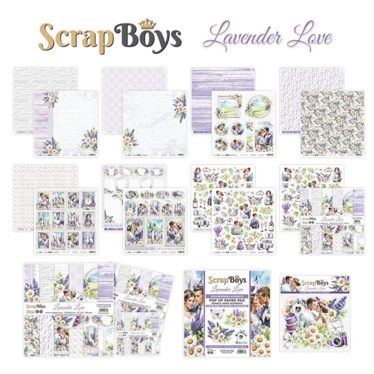 ScrapBoys Lavender Love 8x8 Paper Pack