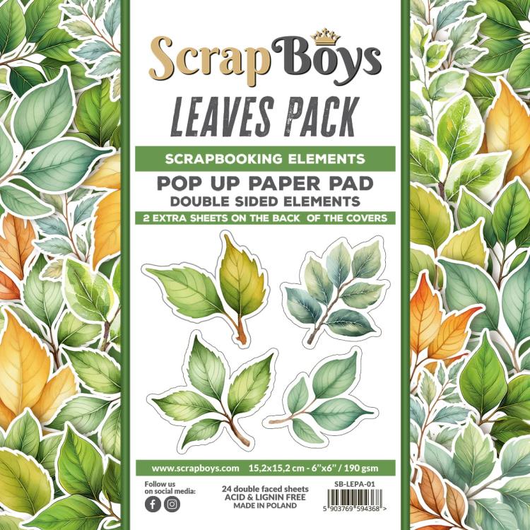 ScrapBoys Leaves 6x6 Inch Pop Up Paper Pad