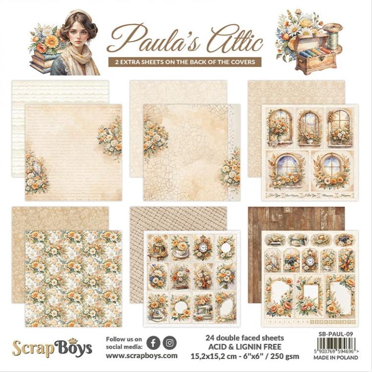 ScrapBoys Paula's Attic 6x6 Inch Paper Pad