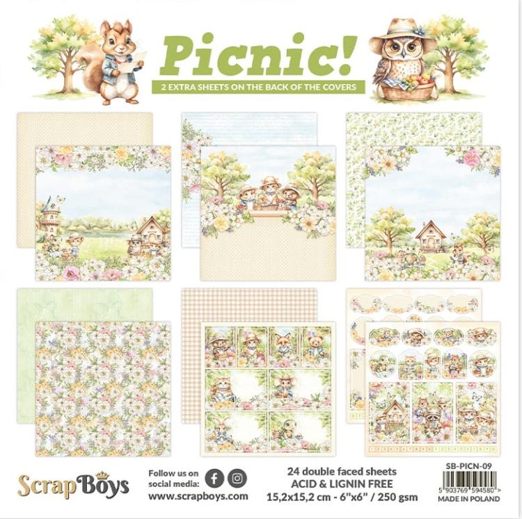 ScrapBoys Picnic! 6x6 Inch Paper Pad