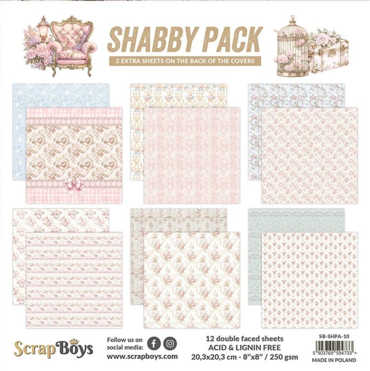 ScrapBoys Shabby Pack 8x8 Paper Pad