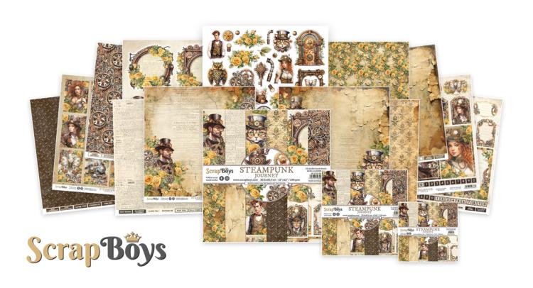 ScrapBoys Steampunk Journey 8x8 Inch Paper Pad