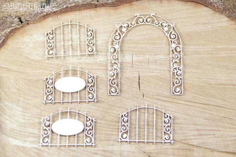 Scrapiniec Chipboard Park Avenue Fence Set #28566