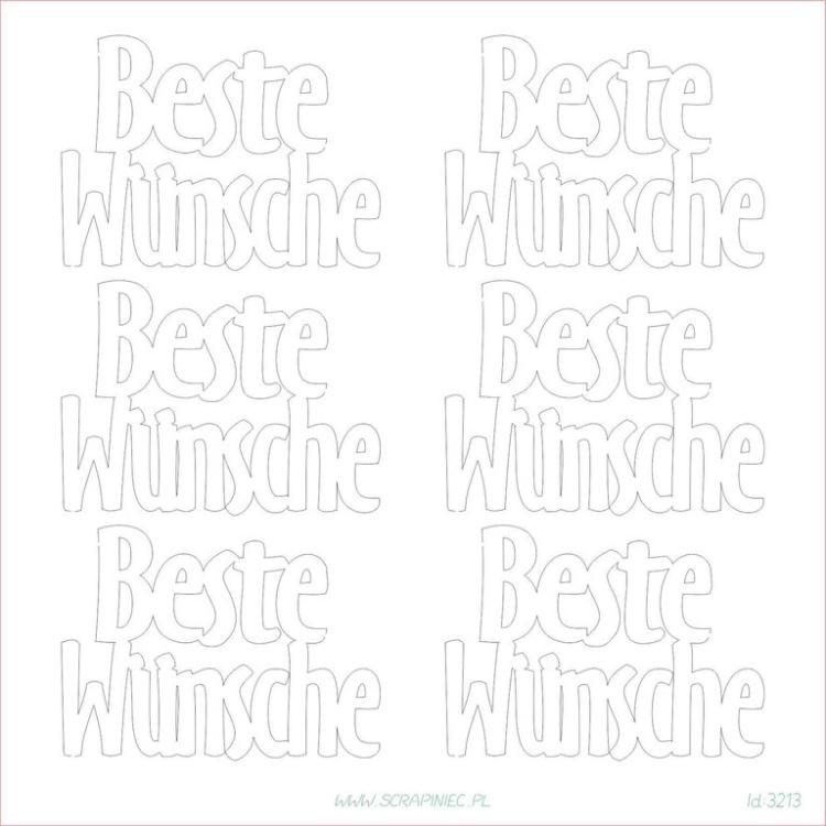 Scrapiniec Chipboard Text Beste Wünsche #3213