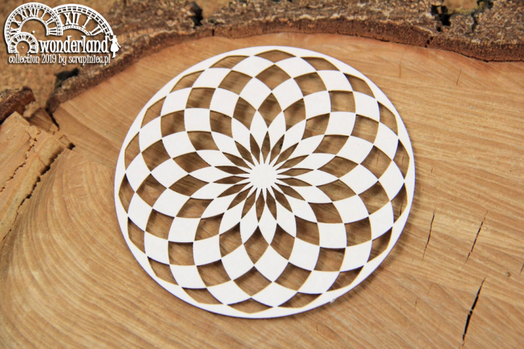 Scrapiniec Chipboard Wonderland Round Chessboard #5383