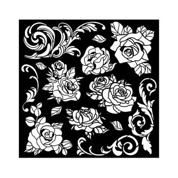 Stamperia Shabby Rose Thick Stencil 18x18cm Rose (KSTDQ104)