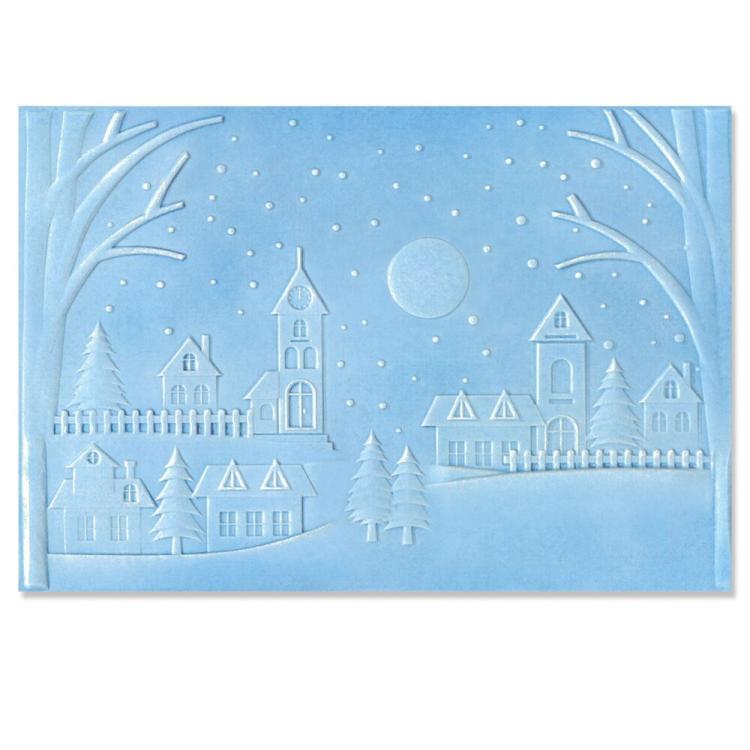 Sizzix 3D Embossing Folder Winter Village 66308