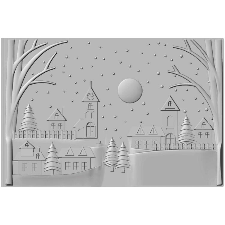 Sizzix 3D Embossing Folder Winter Village 66308