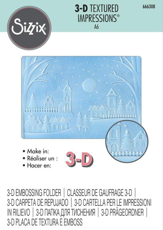 Sizzix 3D Embossing Folder Winter Village 66308