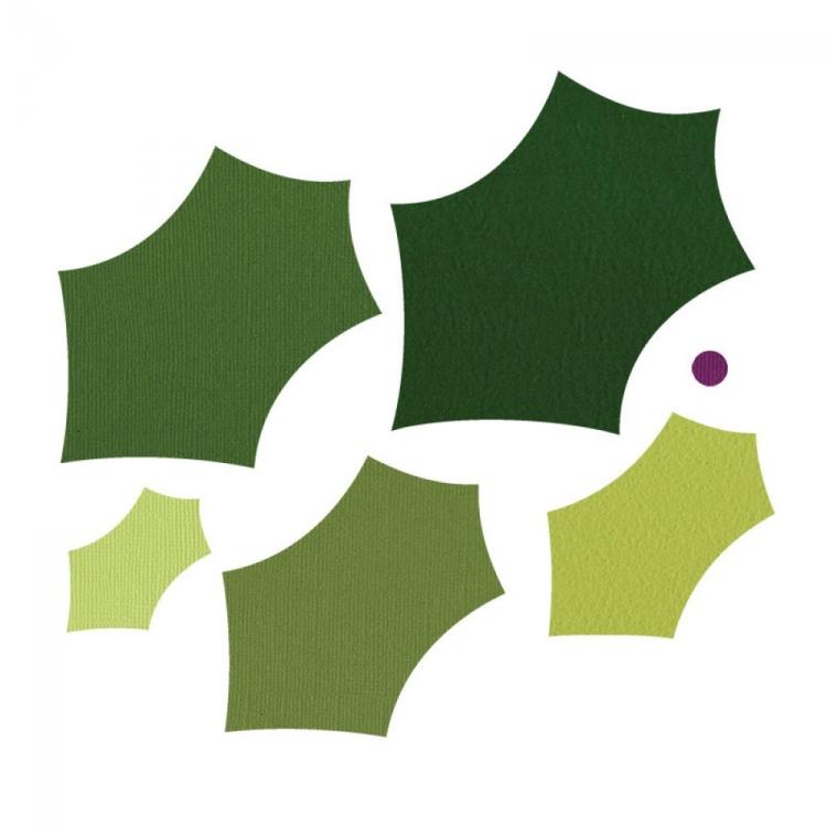 Sizzix Framelits Die Set 6PK Holly & Berry Leaves