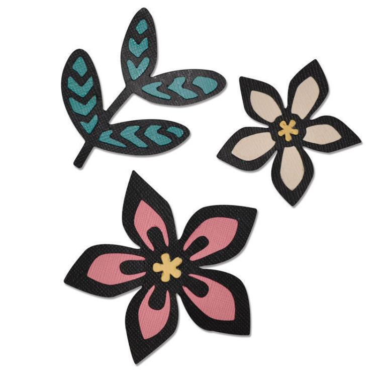 SALE Sizzix Thinlits 3PK Dies Intricate African Florals #660498