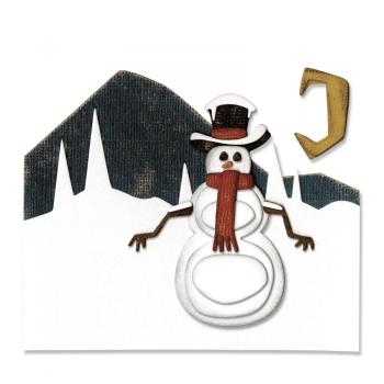 SALE Sizzix Thinlits Dies 10Pk Snowman Scene #662422