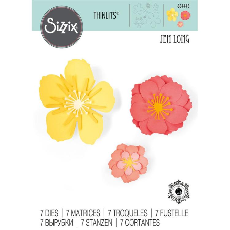 Sizzix Thinlits Dies 7Pk Floral Blossom 664443