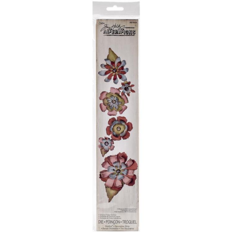 Sizzlits Decorative Strip Tattered Flower Garland #657824