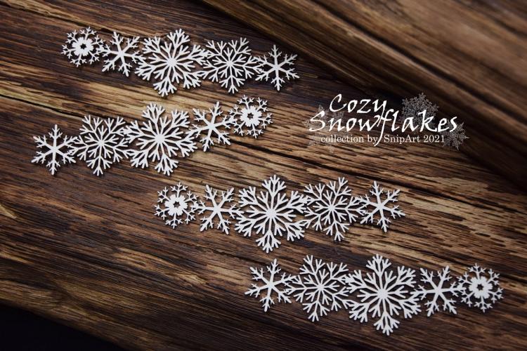 SnipArt Chipboard Snowflakes Decorative Borders #25042