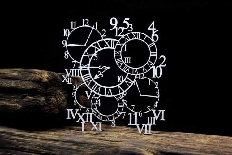 SnipArt Chipboard Background Openwork Clocks #33315