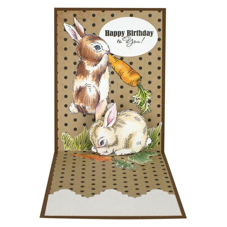 Stampendous Cling Rubber Stamp Backyard Bunnies