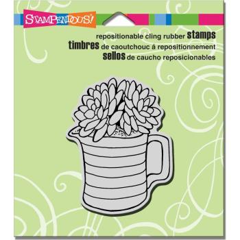 Stampendous Cling Stamp  Succulent Pitcher #CRV330