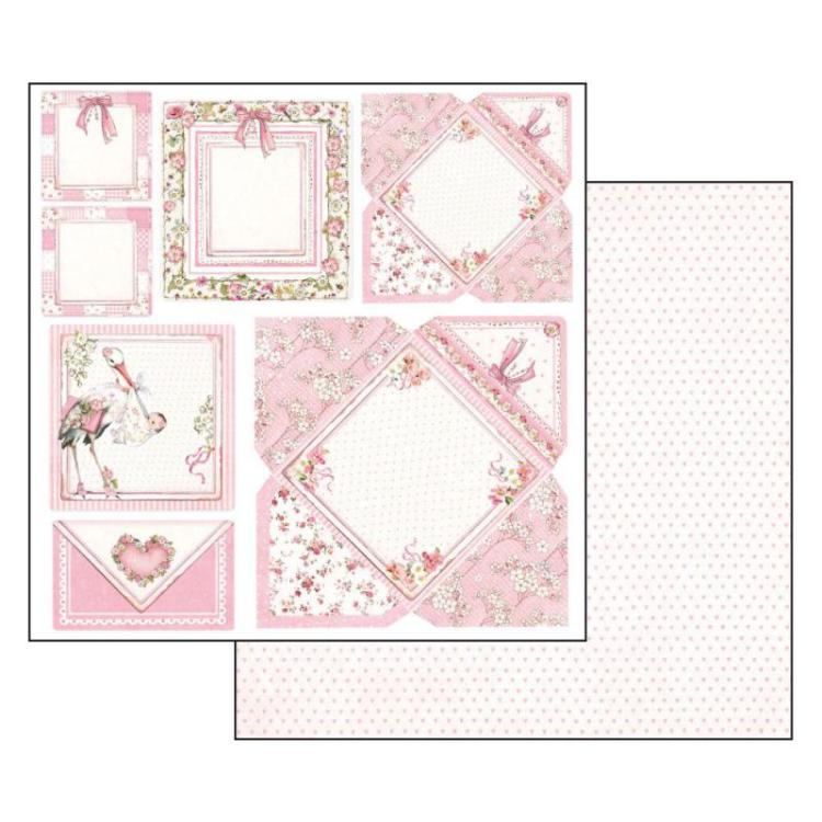 Stamperia 12x12 Paper Set Baby Girl Cards #SBB550