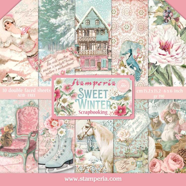 Stamperia 6x6 Paper Pad Sweet Winter #SBBXS25