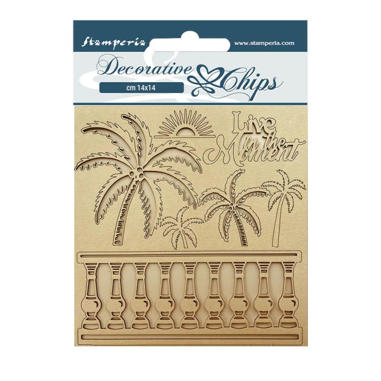 Stamperia Chips Blue Dream Palms SCB155