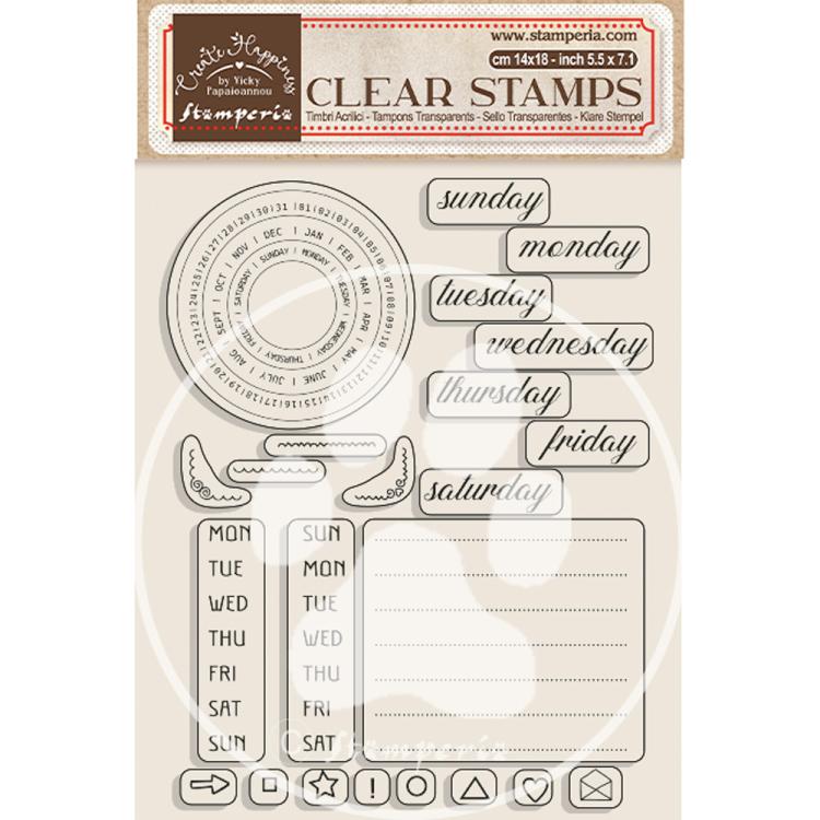 Stamperia Clear Stamp Create Happiness Weekly Planner #WTK179