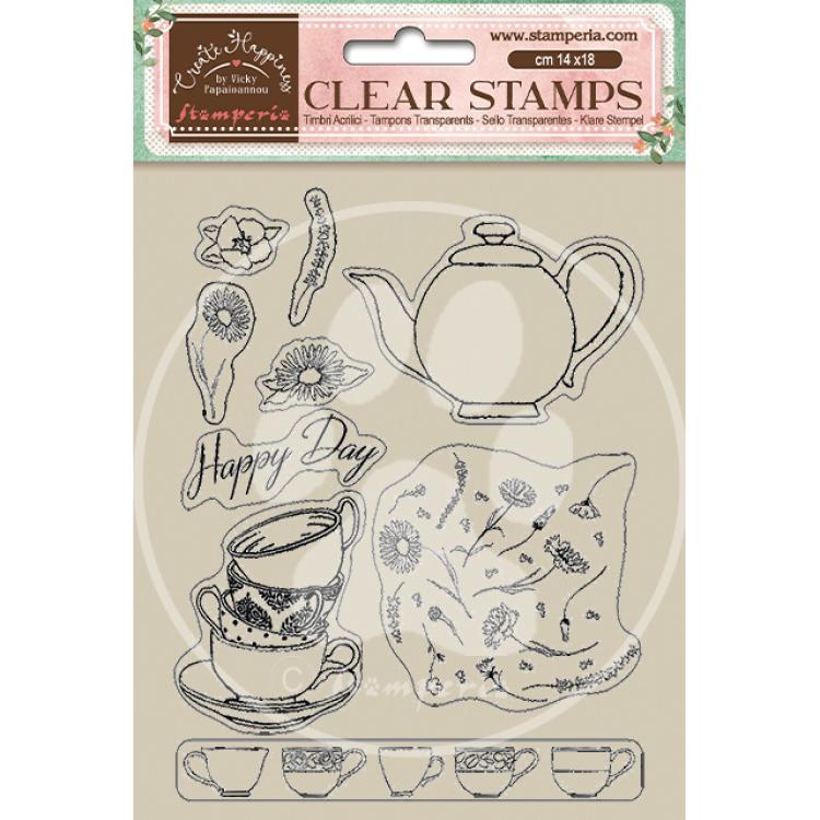 Stamperia Clear Stamp Welcome Home Cups WTK166