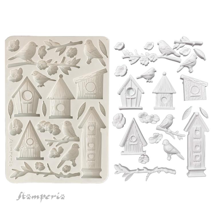 Stamperia Dewdrops A5 Silicone Mould Birds KACMA546