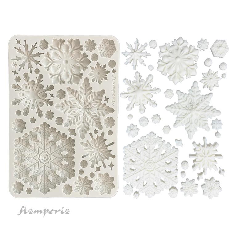 Stamperia Dewdrops A5 Silicone Mould Snowflakes KACMA545