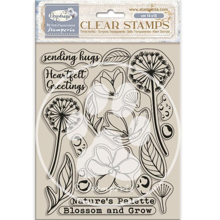 Stamperia Dewdrops Clear Stamps Blossoms #WTK207