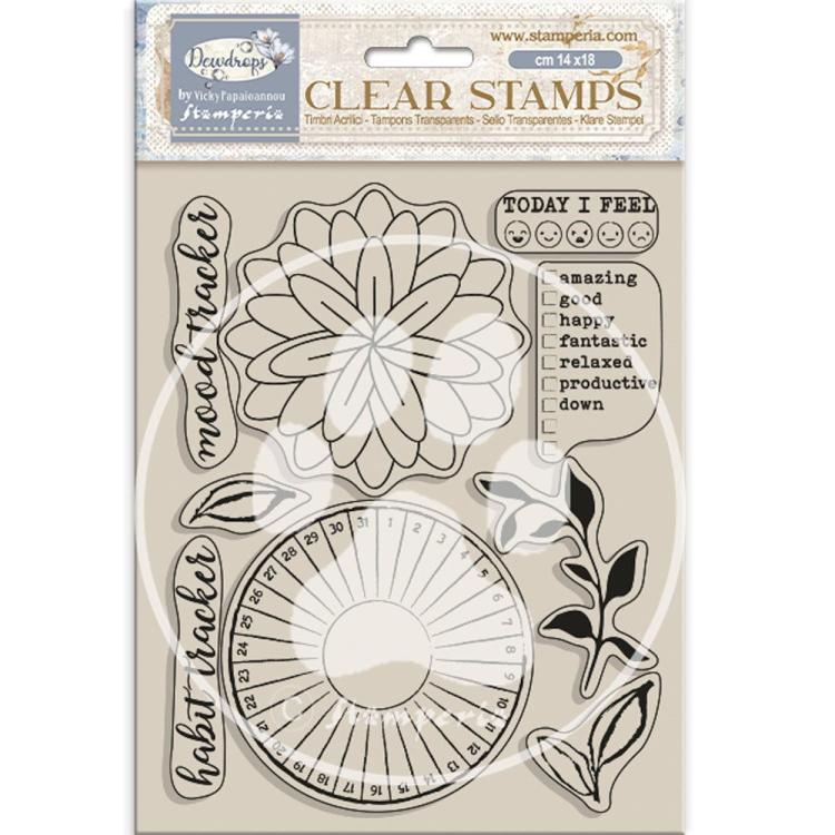 Stamperia Dewdrops Clear Stamps Habit Tracker #WTK205