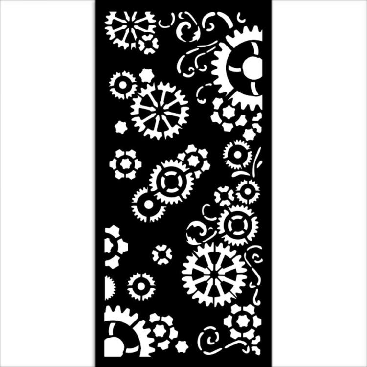 Stamperia Gear up for Christmas Stencil Gears KSTDL98