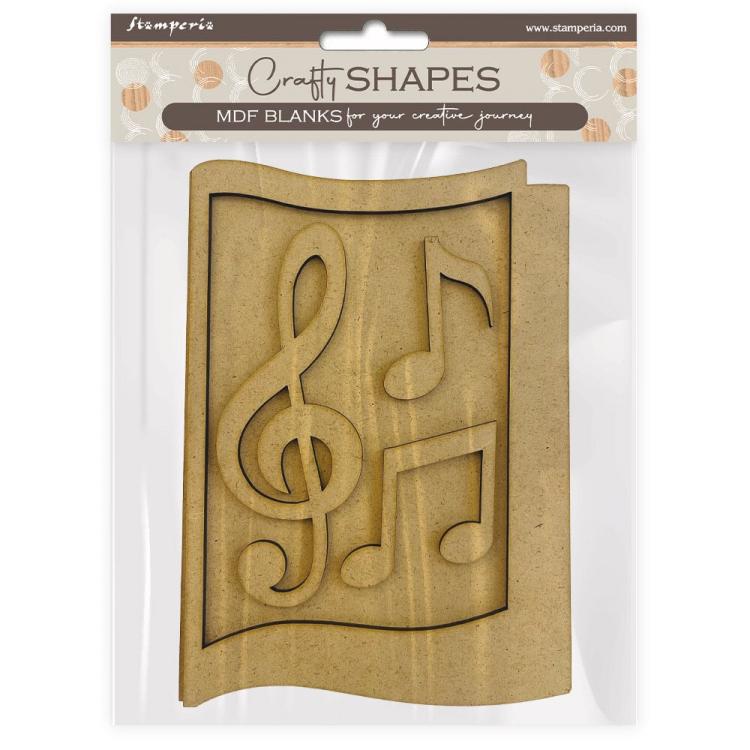 Stamperia MDF Crafty Shapes Blanks Music Notes KLSM31