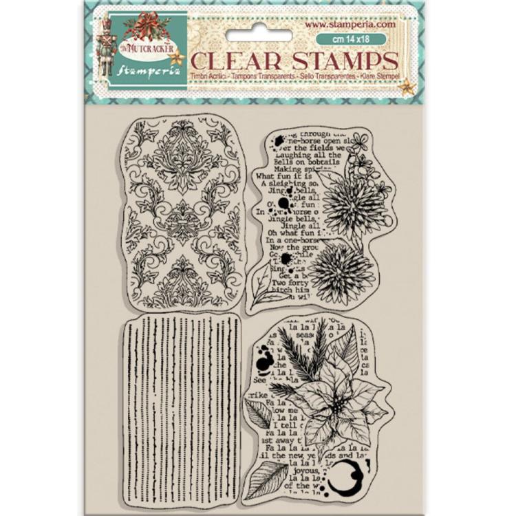 Stamperia The Nutcracker Clear Stamps Poinsettia #WTK198