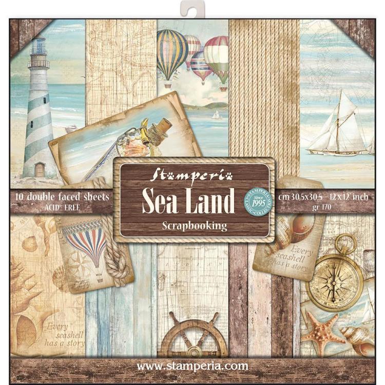 SBBL37 Stamperia 12x12 Paper Pad Sea Land