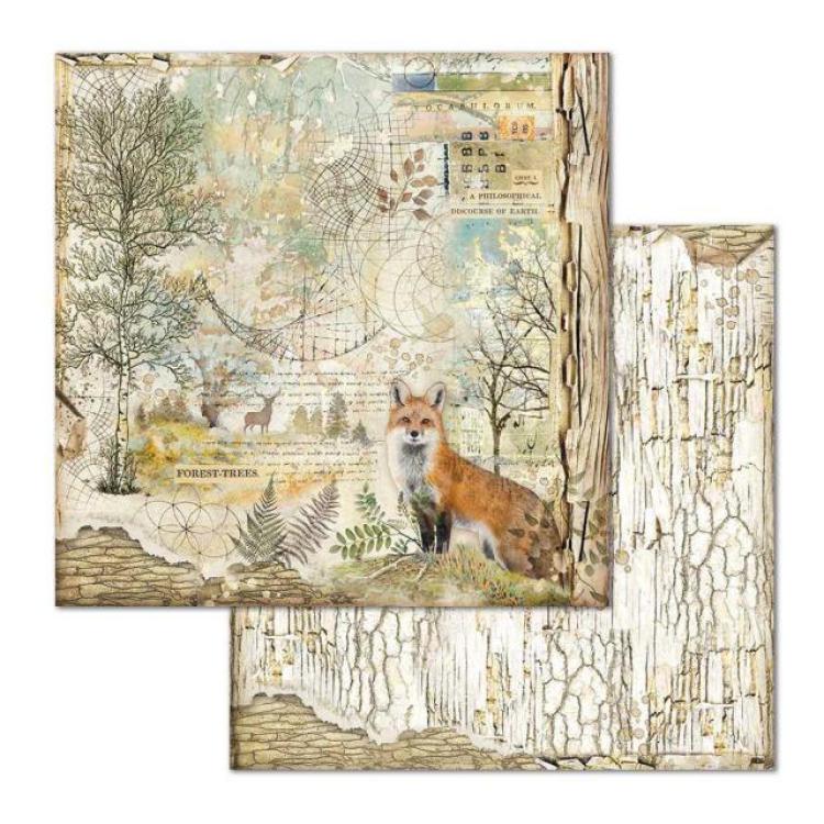 Stamperia 12x12 Paper Sheet Forest Fox #SBB656