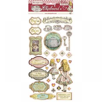 Stamperia Chipboard 15x30cm Alice Gold