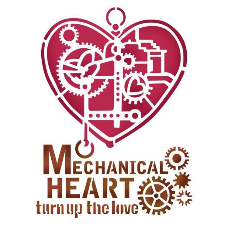 Stamperia Stencil D Mechanical Heart #285