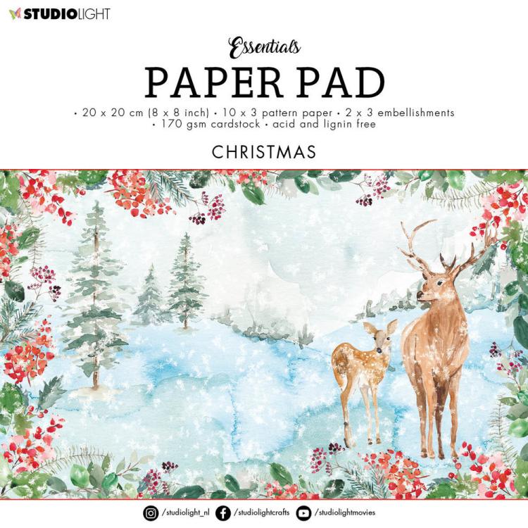 Studio Light 8x8 Inch Paper Pad Christmas Essentials #75