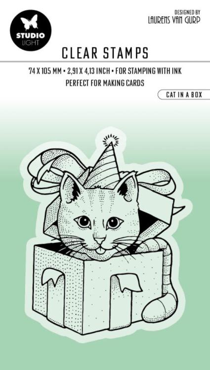 Studio Light Clear Stamps Cat in a Box by Laurens #408