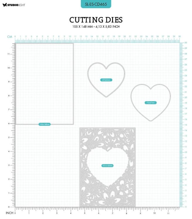 Studio Light Cutting Die Essentials Floral Heart Frame #465