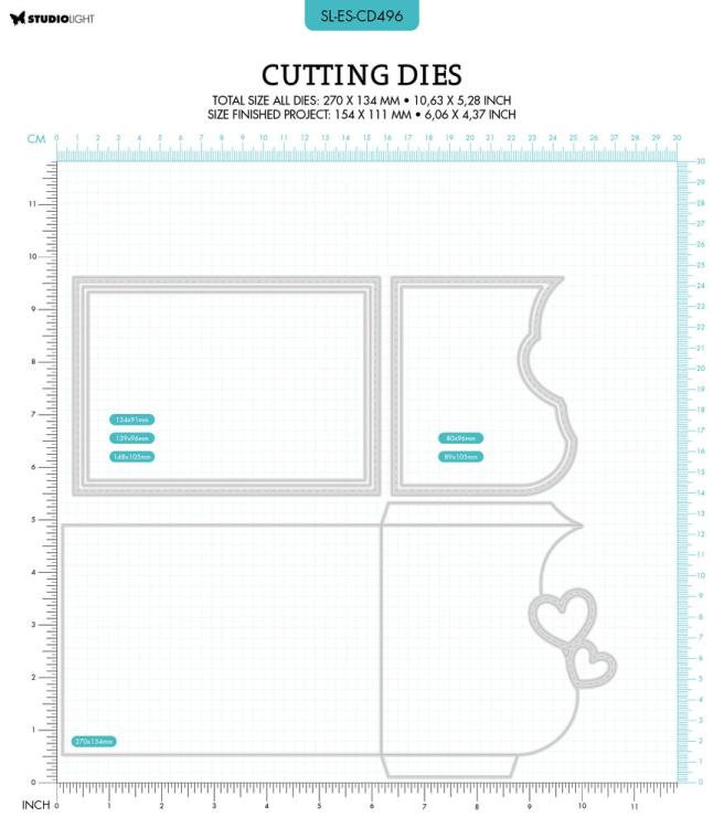 Studio Light Cutting Die Essentials Hearts Envelope nr.496