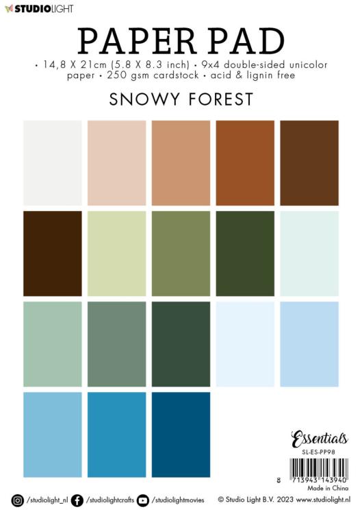 Studio Light Essentials A5 Paper Pad Snowy Forest #98