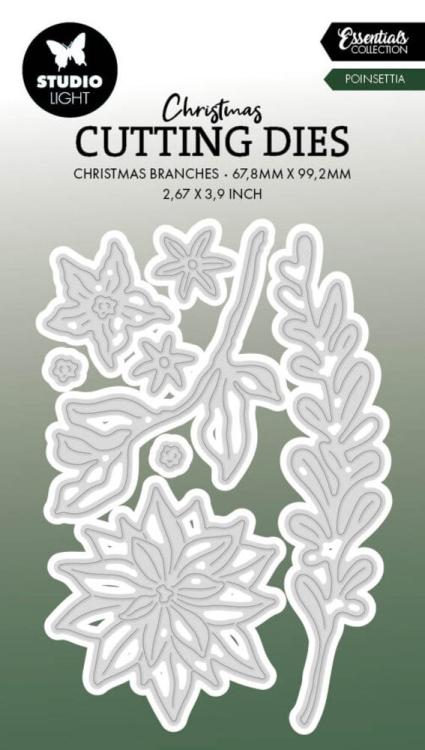 Studio Light Poinsettia Christmas Essentials Cutting Dies #843