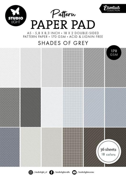 Studio Light Shades Of Grey A5 Pattern Paper Pad (SL-ES-PPP250)