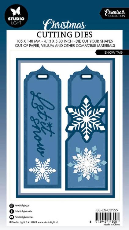 Studio Light Snow Tag Christmas Essentials Cutting Dies #555