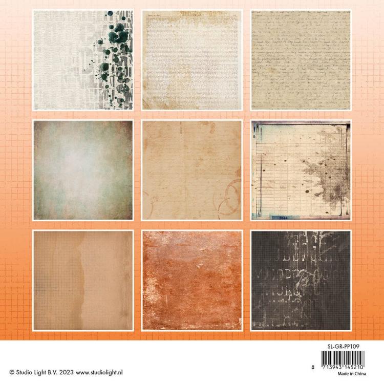 Studio Light Vintage Papers 8x8 Grunge Paper Pad #109