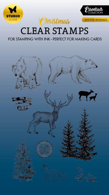 Studio Lights Christmas Clear Stamp Winter Animals #480