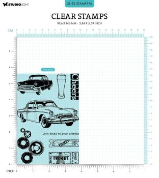 StudioLight Gearhead's Workshop Clear Stamp Beer & Cars #674