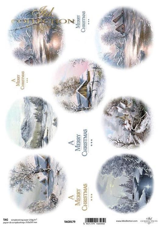 TAG0179 ITD Collection A4 Scrapbooking Paper Winter Landscape